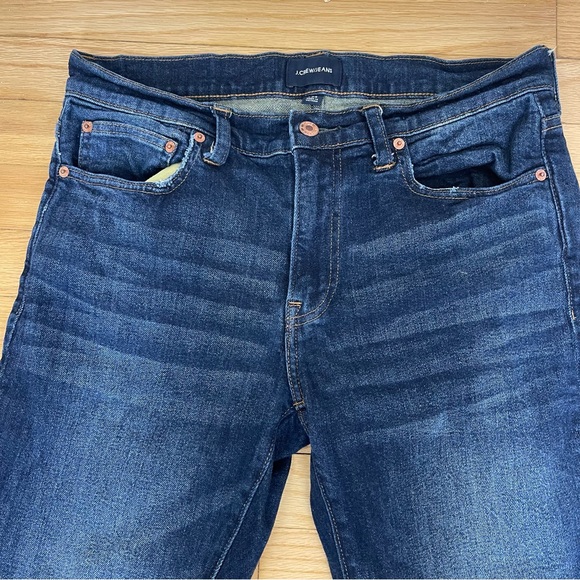 J Crew Jeans Men 32x32 Straight Slim Blue Denim Kurabo Cotton Dark Wash - Picture 2 of 10